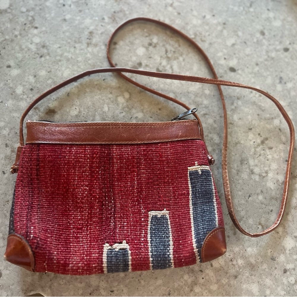 Gorgeous Kilim & Leather Crossbody - Picture 1 of 7